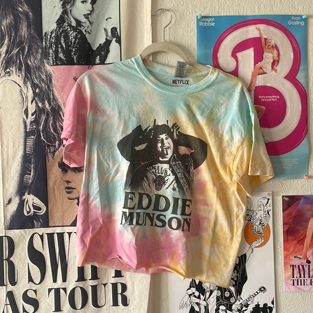 NWOT Eddie Munson Colorful Tie-Dye Top